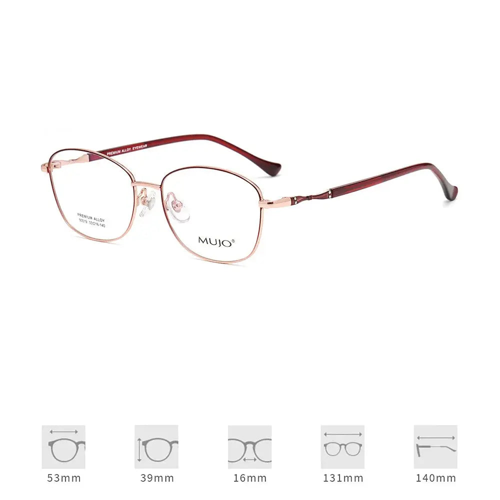 Gmei 900191 Women's Full Rim Oval Square Alloy Frames FuzWeb