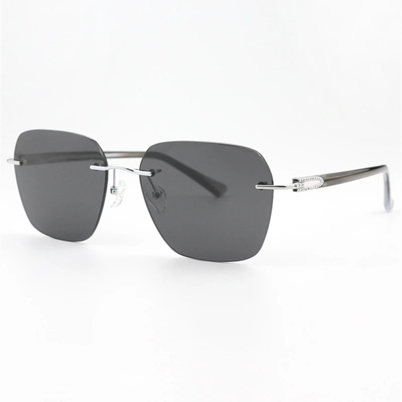 Blackmask Women Rimless Square Titanium Polarized Sunglasses BM-1103S