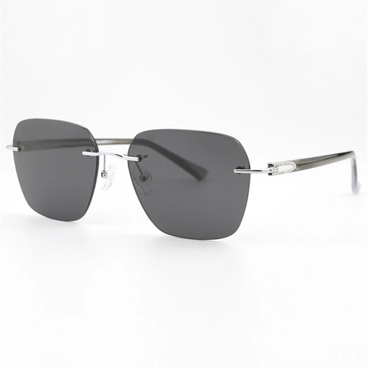 Blackmask Women Rimless Square Titanium Polarized Sunglasses BM-1103S