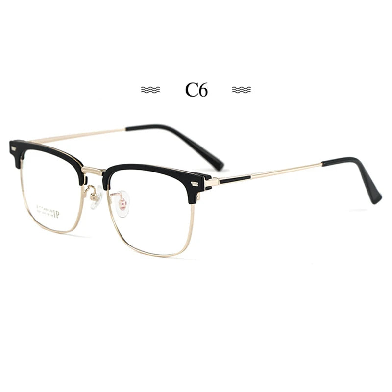 Hotochki Men's Full Rim Square Titanium Eyeglasses Bj2321 Full Rim Hotochki C6  