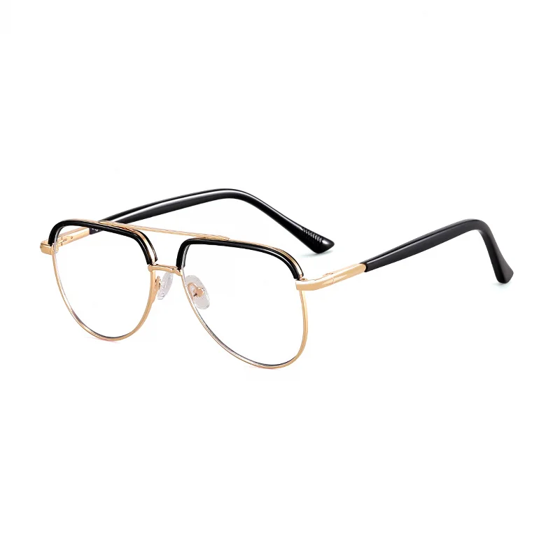 Ralferty Unisex Full Rim Square Double Bridge Alloy Tr 90 Eyeglasses R977 Full Rim Ralferty C1 Black CHINA 