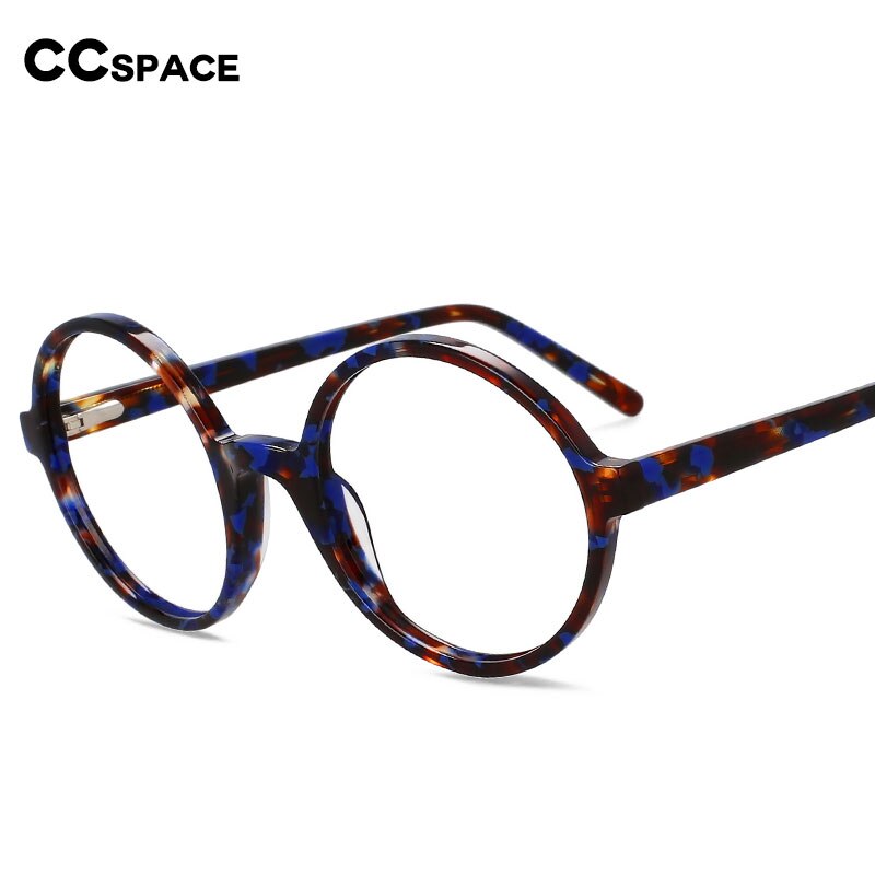 CCSpace Unisex Full Rim Large Round Acetate Eyeglasses 55910 Full Rim CCspace   