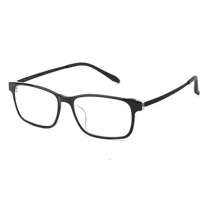 Kocolior Unisex Full Rim Square Tr 90 Titanium Hyperopic Reading Glasses 99102 Reading Glasses Kocolior Black China 0