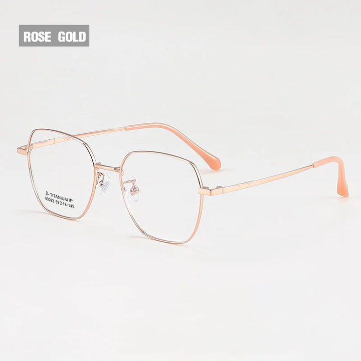 Vicky Unisex Semi Rim Polygon Titanium Alloy Reading Glasses V89022 Reading Glasses Vicky +150 89022-C3-ROSE GOLD 