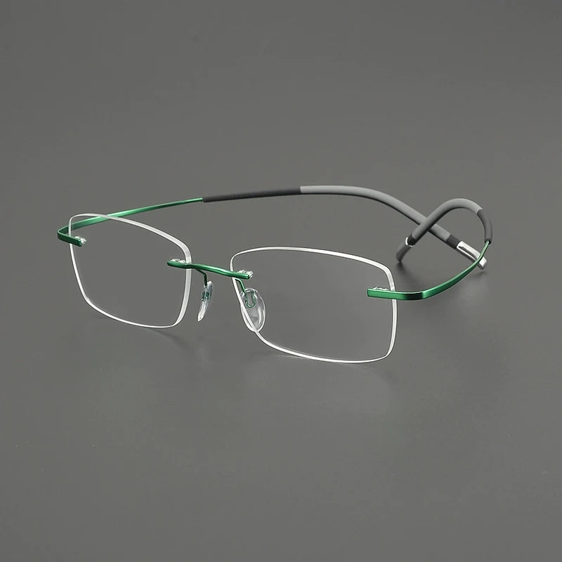 Gatenac Unisex Rimless Square Titanium Eyeglasses G85899
