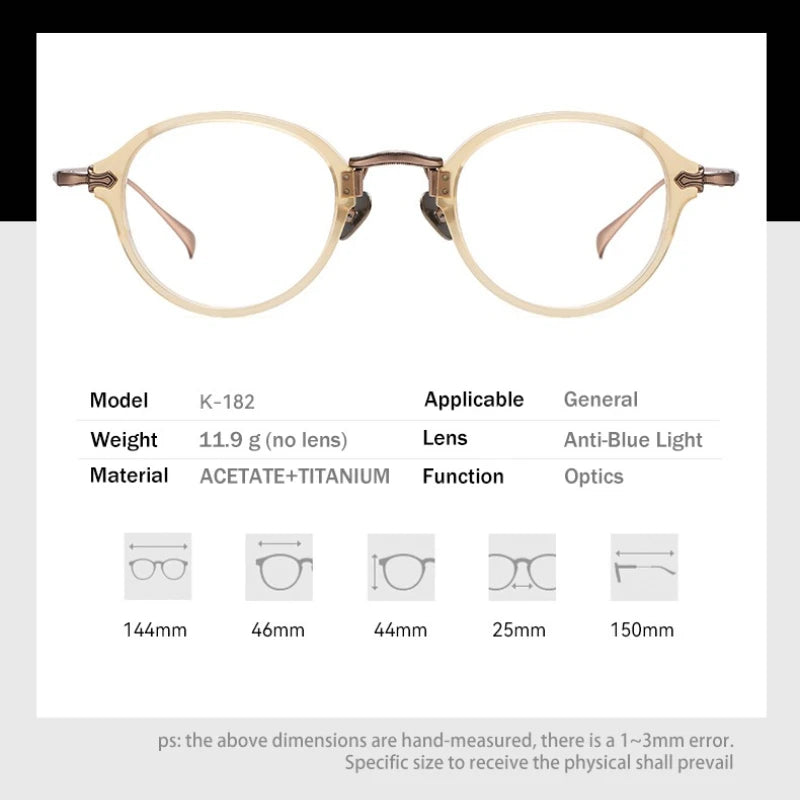 Vicky Unisex Full Rim Oval Acetate Titanium Reading Glasses 517182