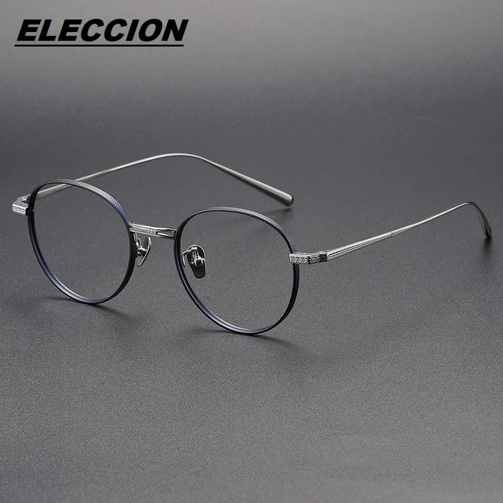 Eleccion Women's Full Rim Oval Square Titanium Eyeglasses 49027