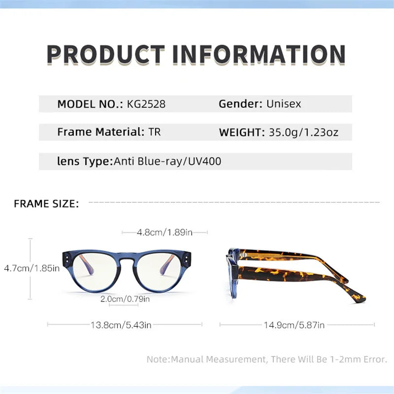 Kocolior Women's Full Rim Round Acetate Alloy Photochromic Reading Glasses 682528