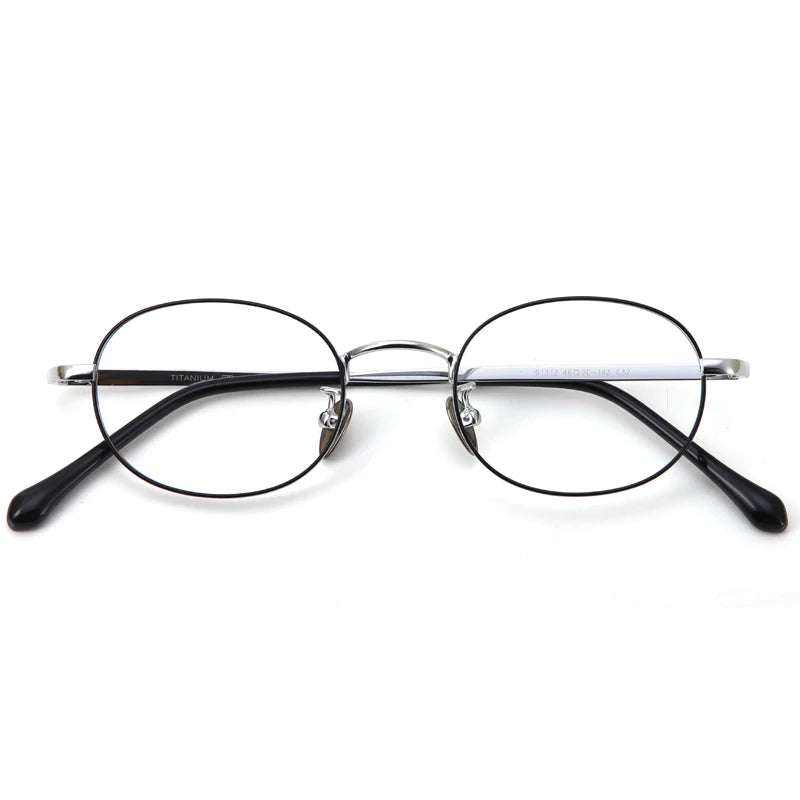 Muzz Unisex Full Rim Round Titanium Alloy Eyeglasses 91312 Full Rim Muzz C4  