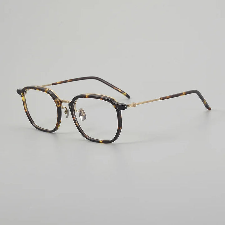 Hewei Unisex Full Rim Polygonal Oval Titanium Acetate Eyeglasses 59564