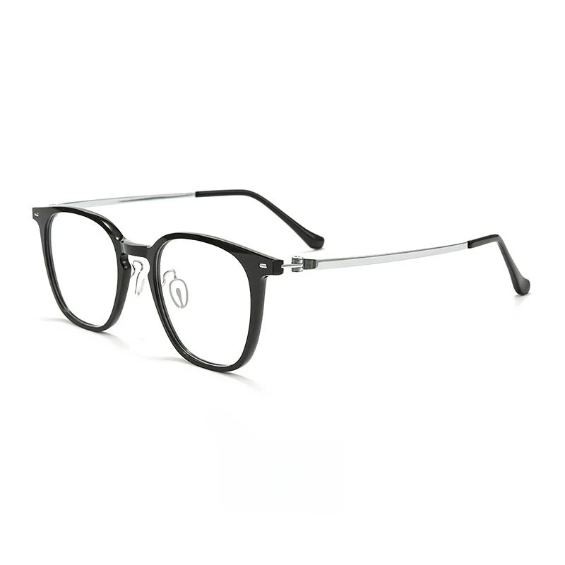 Yimaruili Unisex Full Rim Square Nylon Titanium Eyeglasses Y9613 Full Rim Yimaruili Eyeglasses Black  