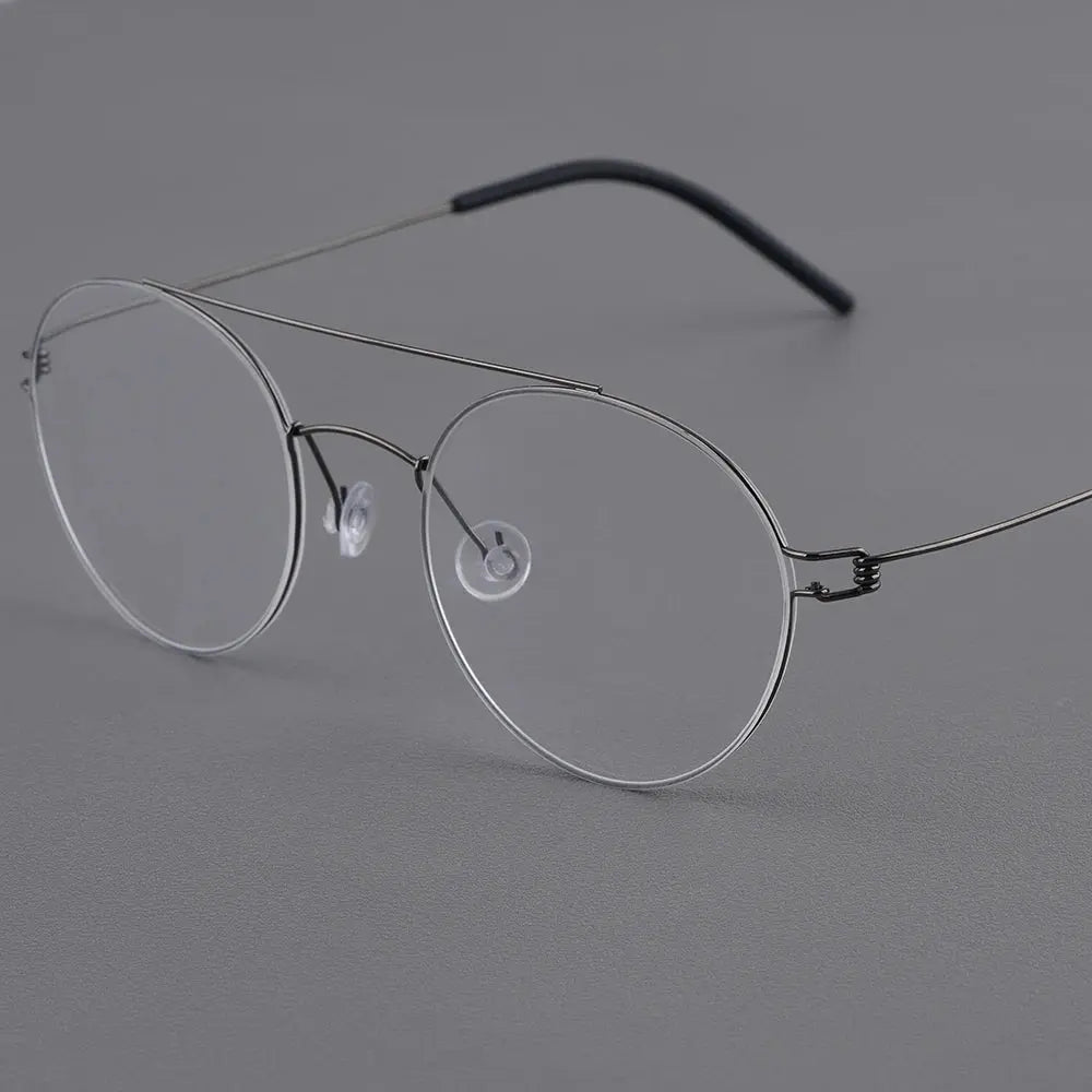 Bobbie 205044 Women’s Full Rim Double Bridge Round Titanium Frames FuzWeb