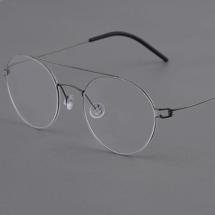 Bobbie 205044 Women’s Full Rim Double Bridge Round Titanium Frames FuzWeb