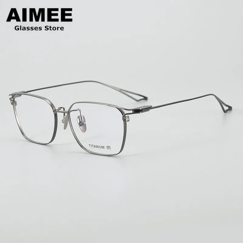 Aimee Unisex Full Rim Square Titanium Eyeglasses 5417 Full Rim Aimee Grey  