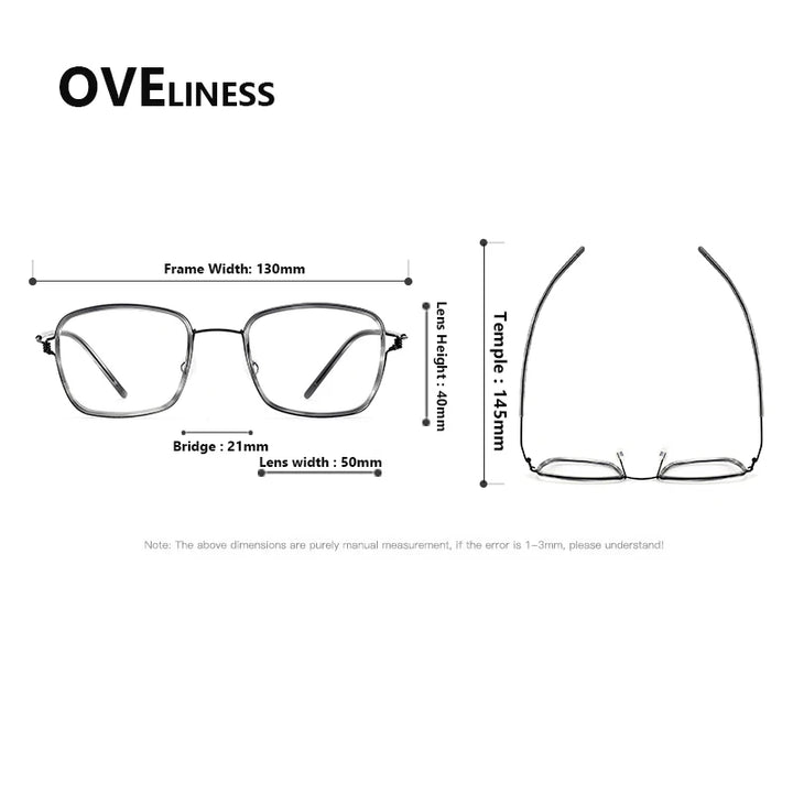 Oveliness Women's Full Rim Square Acetate Titanium Eyeglasses 381045