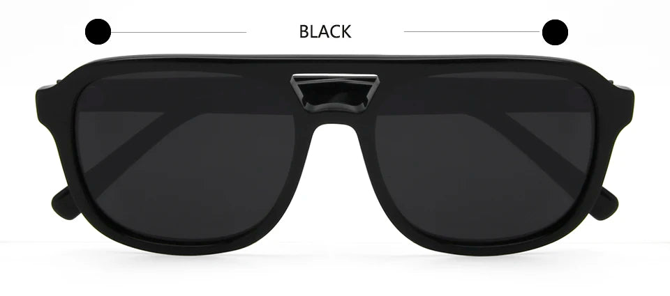 Esnbie Unisex Full Rim Square Double Bridge Acetate Sunglasses 230271