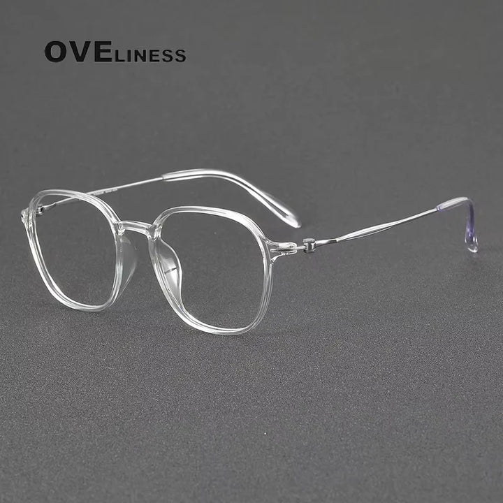 Oveliness Women's Full Rim Square Acetate Titanium Eyeglasses 28665