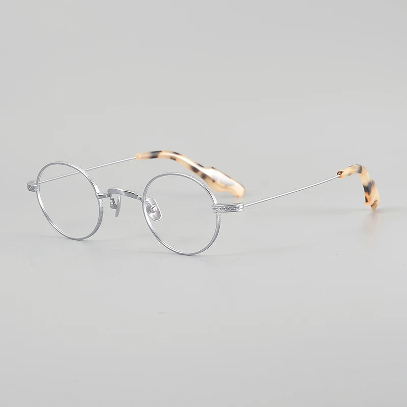Muzz 684R men's small round titanium prescription eyeglasses — view 4