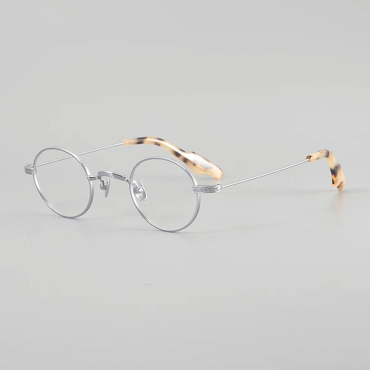Muzz 684R men's small round titanium prescription eyeglasses — view 4