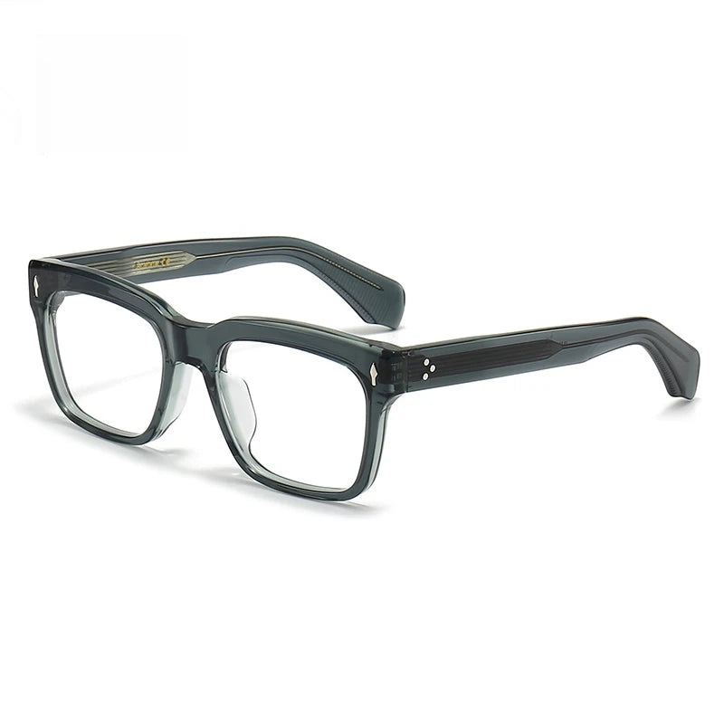 Black Mask Men's Full Rim Square Brow Line Acetate Eyeglasses 14454 Full Rim Black Mask   