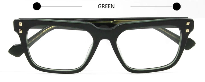 Esnbie Unisex Full Rim Rectangle Thick Acetate Eyeglasses 62223 Full Rim Esnbie Green  