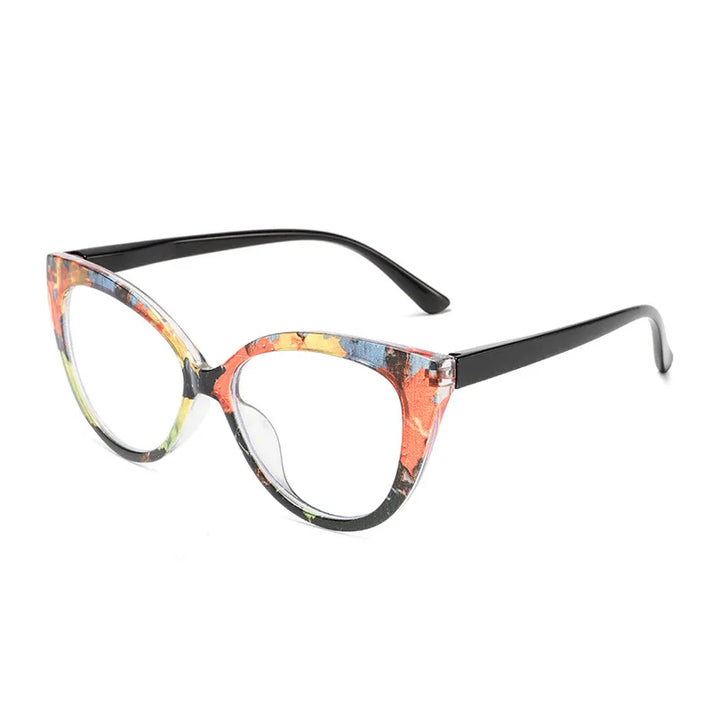 CCspace Women's Full Rim Cat Eye Tr 90 Titanium Reading Glasses R57566 Reading Glasses CCSpace +25 Rainbow 