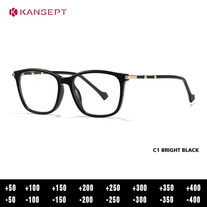 Kansept Women's Full Rim Square Tr 90 Alloy Reading Glasses 427001