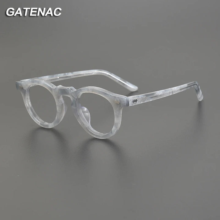 Gatenac Unisex Full Rim Round Acetate Eyeglasses Gxyj-1173 Full Rim Gatenac   