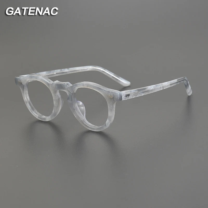 Gatenac Unisex Full Rim Round Acetate Eyeglasses gxyj-1173 Full Rim Gatenac   