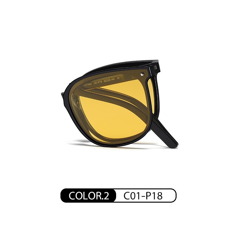 Zirosat Unisex Full Rim Square Alloy Foldable Sunglasses WT7901 C01-P18