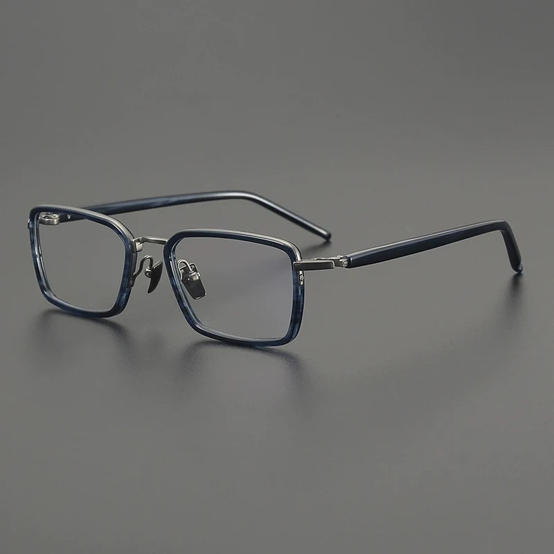 Gatenac Unisex Full Rim Big Square Titanium Acetate Eyeglasses G2172