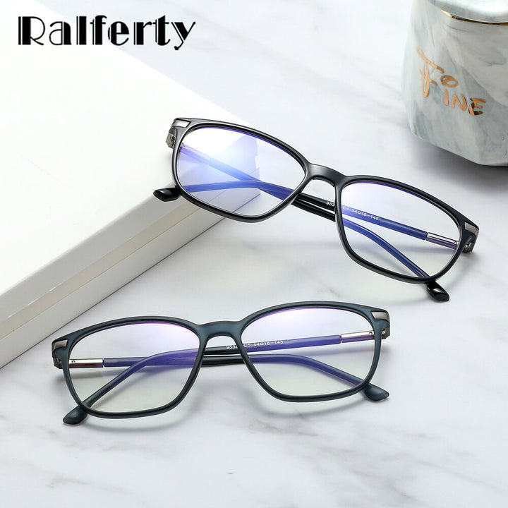 Ralferty Men's Full Rim Square Tr 90 Acetate Eyeglasses F95363 Full Rim Ralferty   