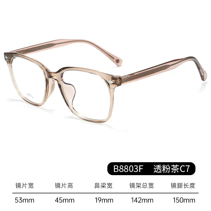 CCspace Unisex Full Rim Square Brow Line Acetate Alloy Eyeglasses 314960