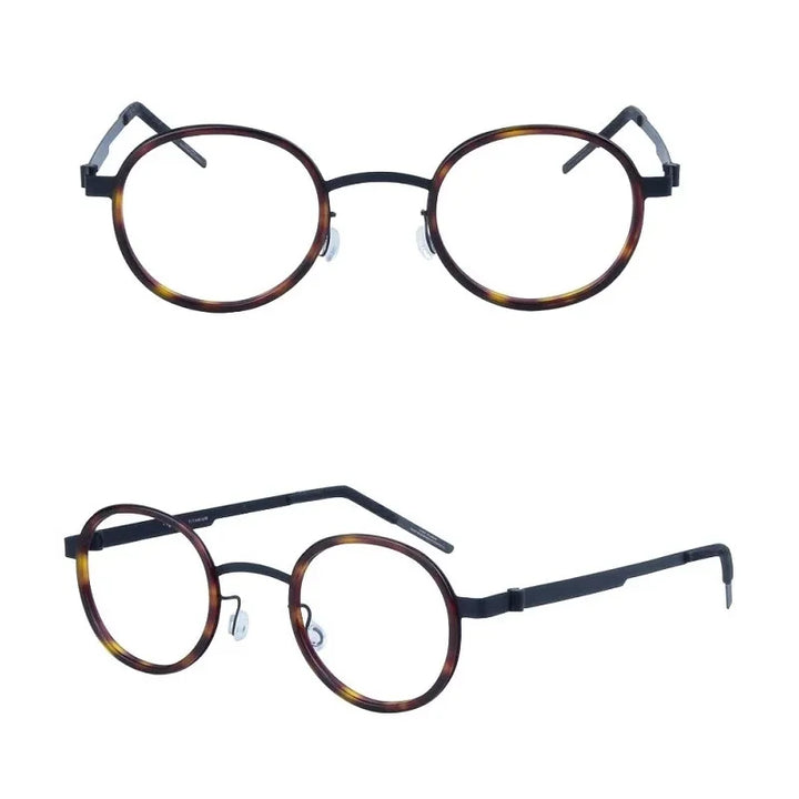 Bobbie Women's Full Rim Round Titanium Acetate Eyeglasses 621011