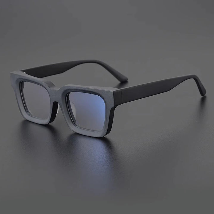 Cubojue Unisex Full Rim Square Acetate Reading Glasses M00300 Reading Glasses Cubojue matte black 0 
