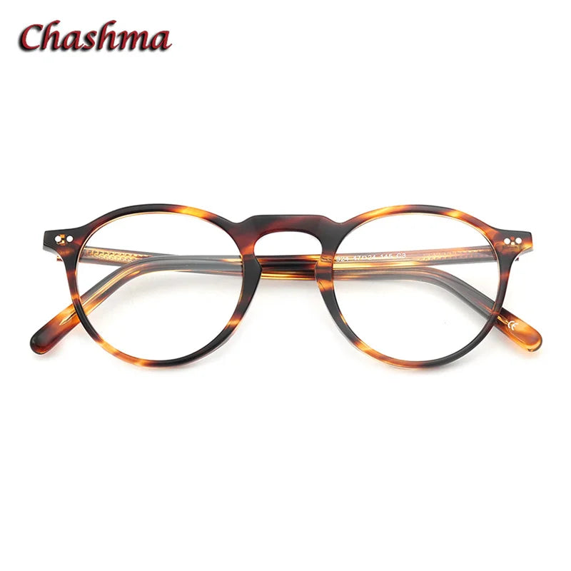 Chashma Ochki Women's Full Rim Round Acetate Alloy Eyeglasses 37924