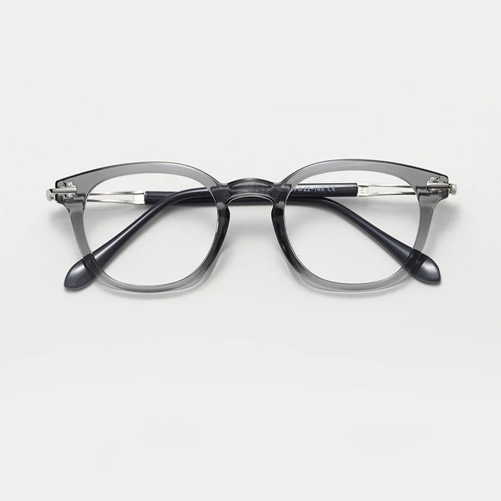 Kocolior Unisex Full Rim Square Alloy Acetate Photochromic  Reading Glasses 86058