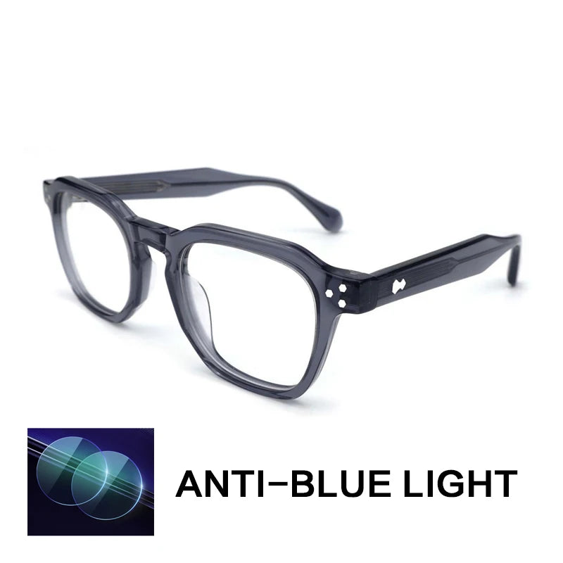 Gatenac Unisex Full Rim Flat Top Square Acetate Reading Glasses G62209