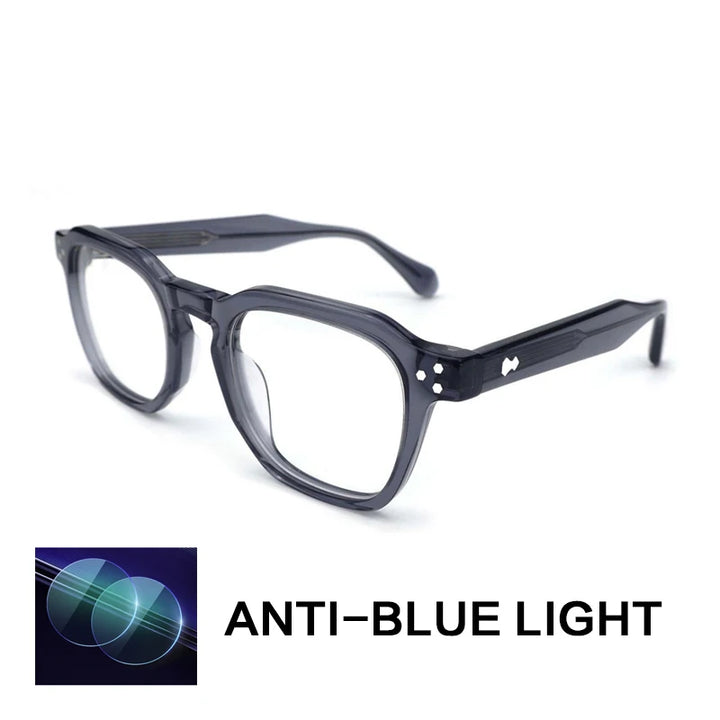 Gatenac Unisex Full Rim Flat Top Square Acetate Reading Glasses G62209