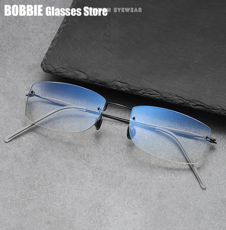 Bobbie Women's Rimless Square Screwless Titanium Eyeglasses 632124