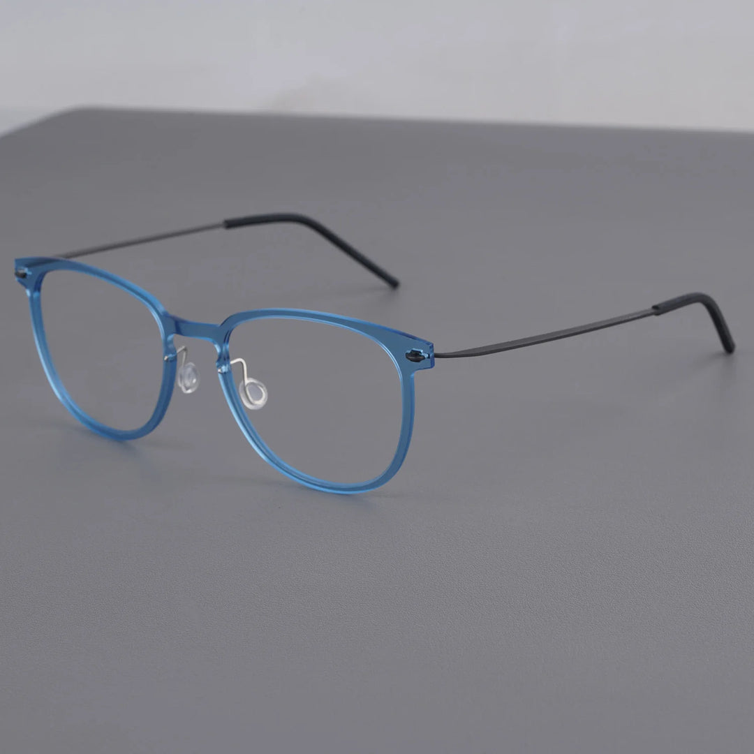 Bobbie Unisex Full Rim Oval Square Titanium Eyeglasses 616549