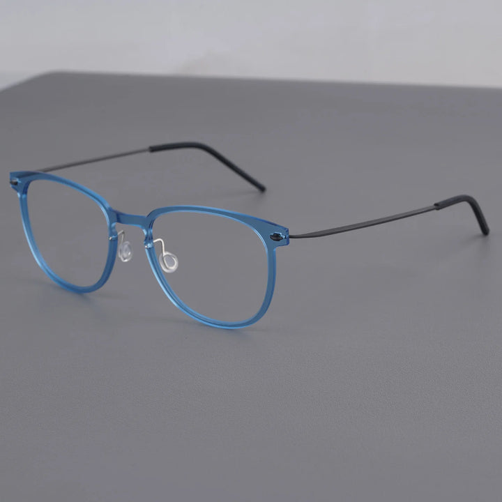 Bobbie Unisex Full Rim Oval Square Titanium Eyeglasses 616549