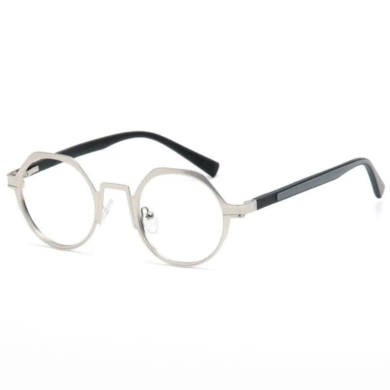 ﻿ Aror Women's Full Rim Flat Top Round Alloy Eyeglasses 88214