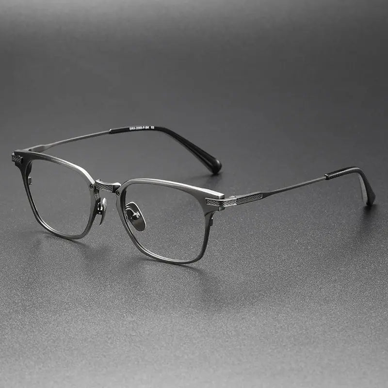 Bobbie Unisex Full Rim Square Titanium Eyeglasses D2068