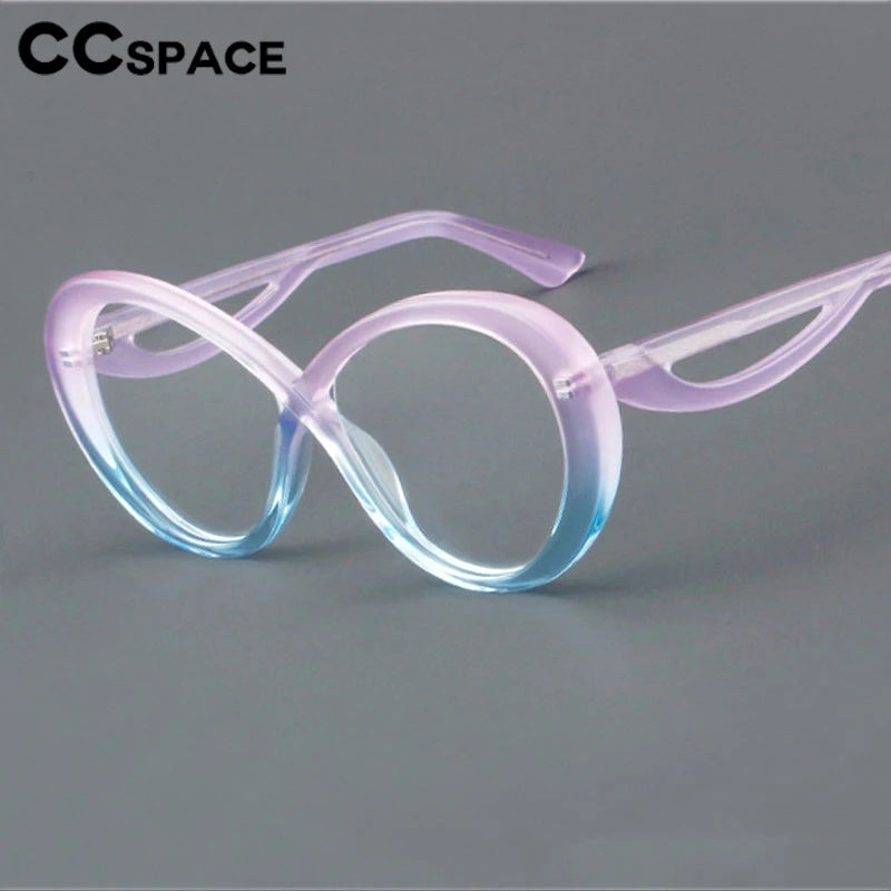 CCspace Unisex Full Rim Oval Cat Eye Acetate Eyeglasses 30793 Full Rim CCSpace   