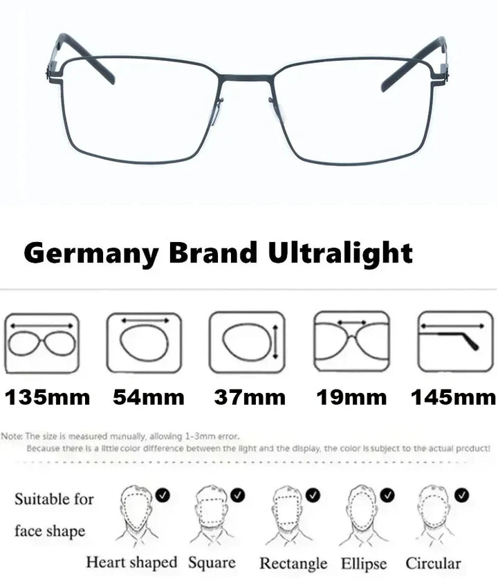 Aimee Women's Full Rim Square Screwless Steel Eyeglasses 54135