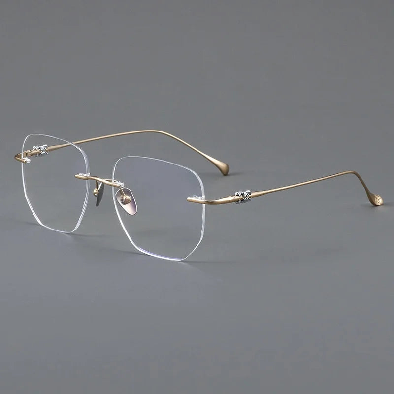 KatKani Unisex Rimless Square Titanium Eyeglasses B69061 Rimless KatKani Eyeglasses   