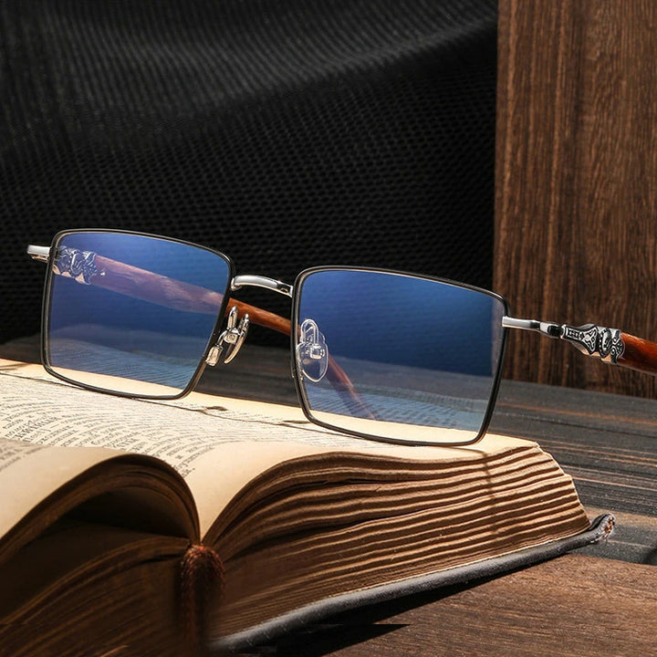 Blackmask Unisex Full Rim Square Titanium Eyeglasses BM-T6863