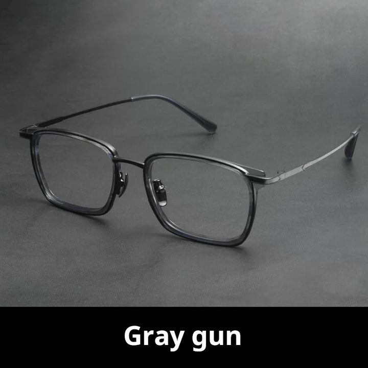 Momoja Unisex Full Rim Square Titanium Acetate Eyeglasses 721610
