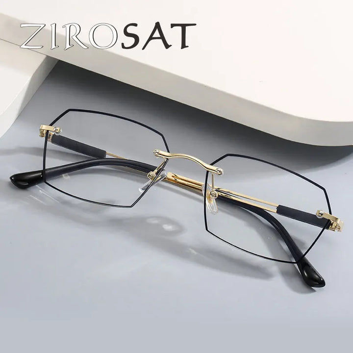 Zirosat Unisex Full Rim Polygon Square Alloy Reading Glasses 60091